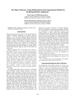 The Ship of Theseus: Using Mathematical and Computational Models for Predicting Identity Judgments