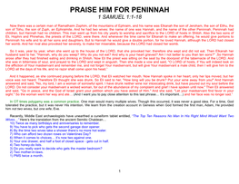 Praise Him for Peninnah 1 Samuel 1:1-18