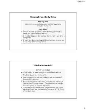Geography and Early China Physical Geography