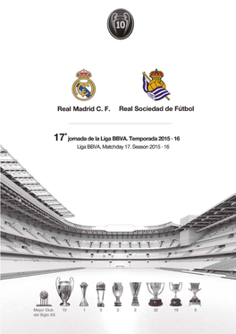 Real Sociedad De Fútbol 17A Decimoséptima Jornada De La Liga BBVA La Liga BBVA, Matchday 17 Temporada/ Season 2015/2016