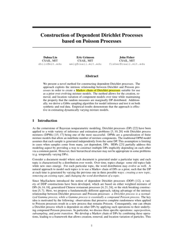 Construction of Dependent Dirichlet Processes Based on Poisson Processes