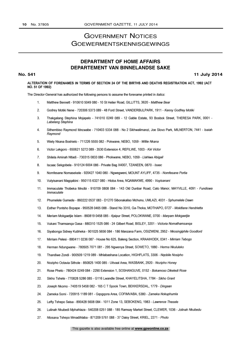 Claim for Restitution of Land Rights: Portion 11 of Farm No.92, Amathole District