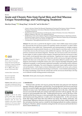 Acute and Chronic Pain from Facial Skin and Oral Mucosa: Unique Neurobiology and Challenging Treatment