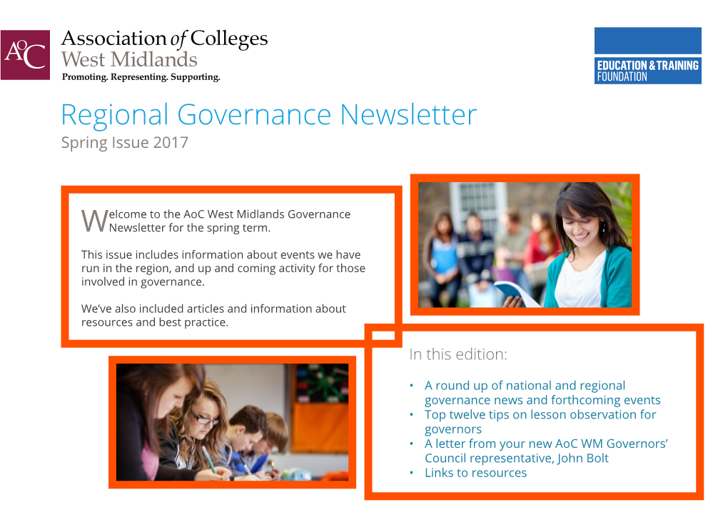 Regional Governance Newsletter Spring Issue 2017