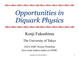 Opportunities in Diquark Physics