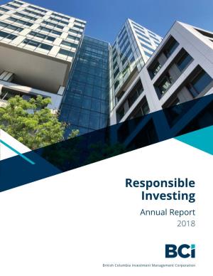 BCI's 2018 Responsible Investing Annual Report
