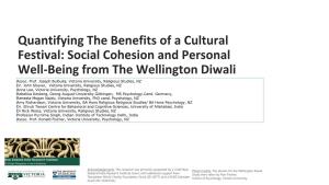Quantifying the Benefits of a Cultural Festival: Social Cohesion and Personal Well-Being from the Wellington Diwali Assoc