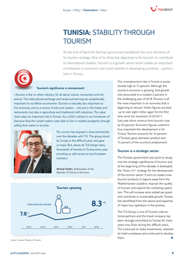 Tunisia: Stability Through Tourism