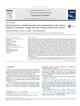 Early Permian Arc-Related Volcanism and Sedimentation at the Western Margin of Gondwana: Insight from the Choiyoi Group Lower Section