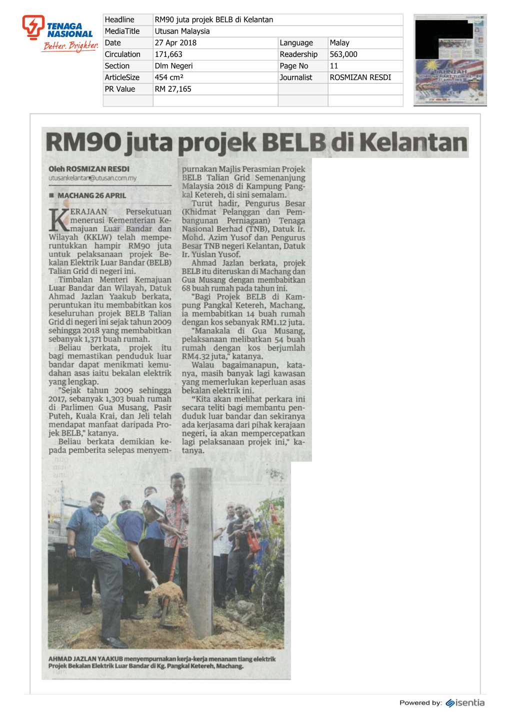 RM90 Juta Projek BELB Di Kelantan