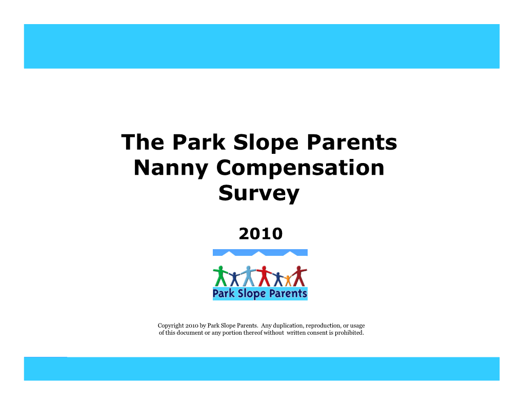 The Park Slope Parents Nanny Compensation Survey