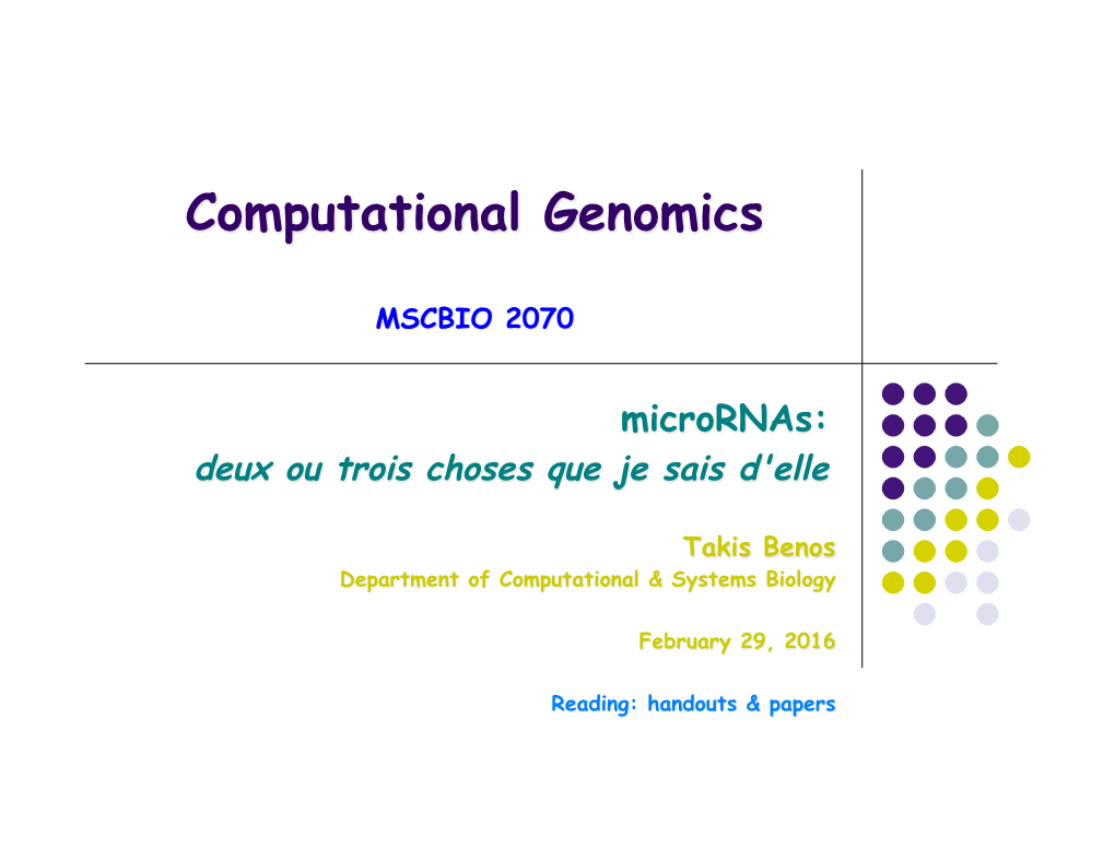 Computational Genomics