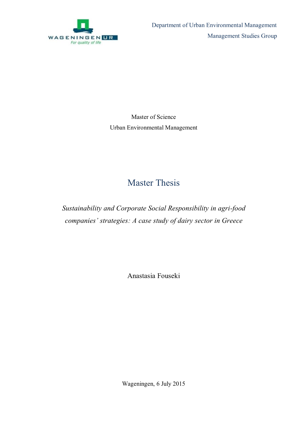 Master Thesis