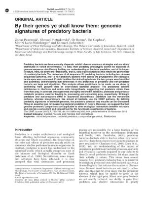 Genomic Signatures of Predatory Bacteria
