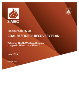Coal Resource Recovery Plan