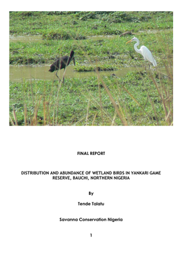 Final Report Distribution and Abundance of Wetland