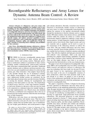 Reconfigurable Reflectarrays and Array Lenses for Dynamic Antenna Beam Control: a Review 3