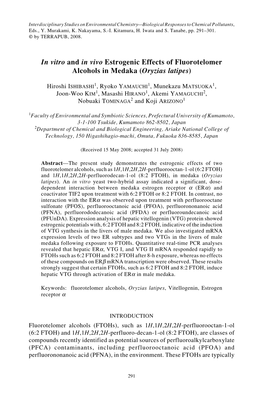 In Vitro and in Vivo Estrogenic Effects of Fluorotelomer Alcohols in Medaka (Oryzias Latipes)