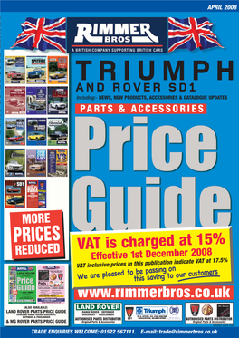Triumph and Rover SD1 Price Guide