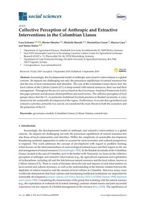 Collective Perception of Anthropic and Extractive Interventions in the Colombian Llanos