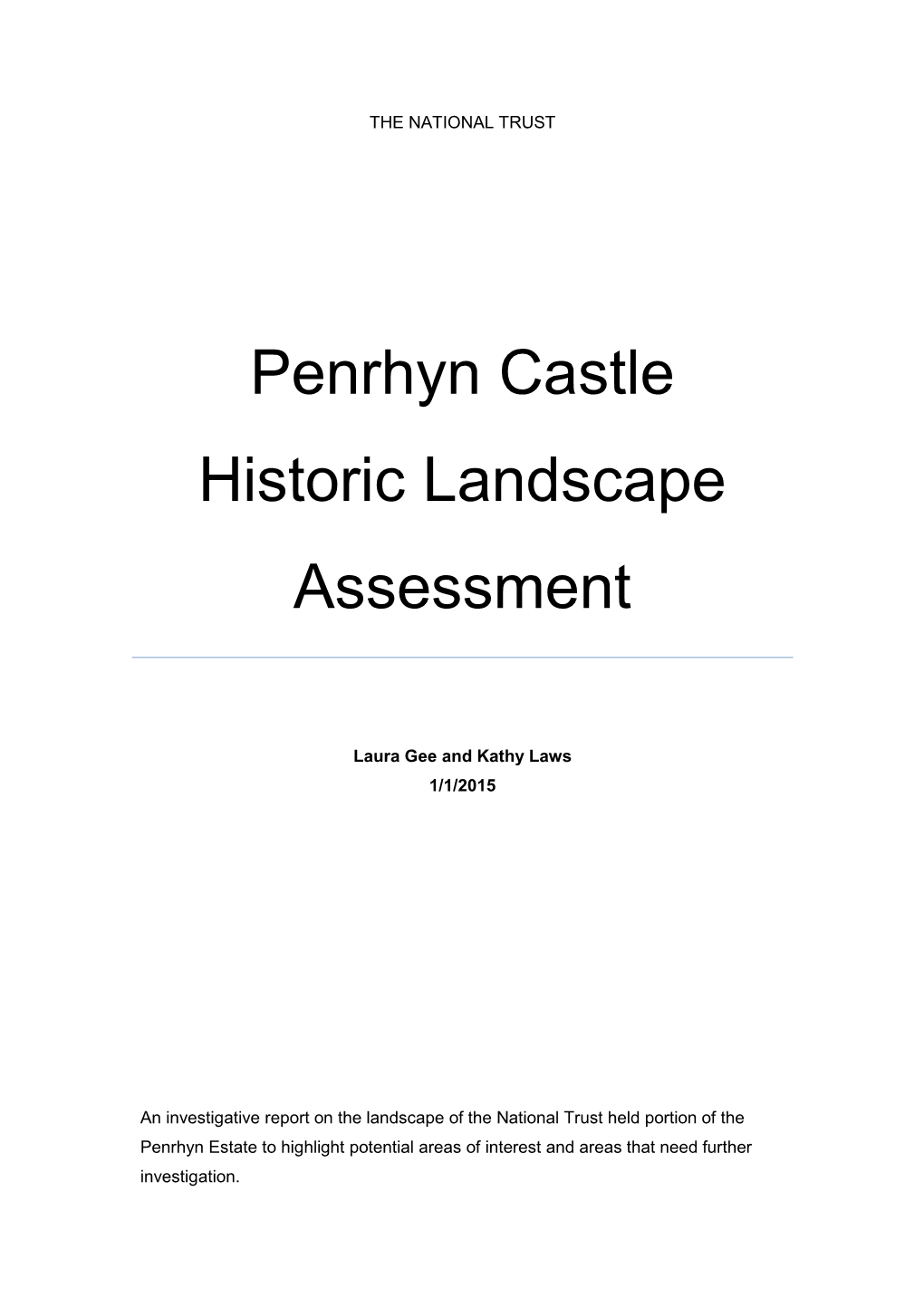 Penrhyn Castle Historic Landscape Assessment