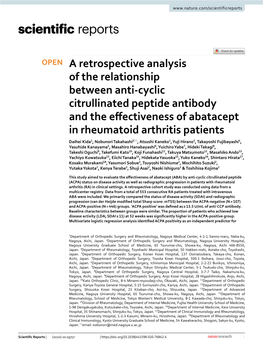 A Retrospective Analysis of the Relationship Between Anti-Cyclic