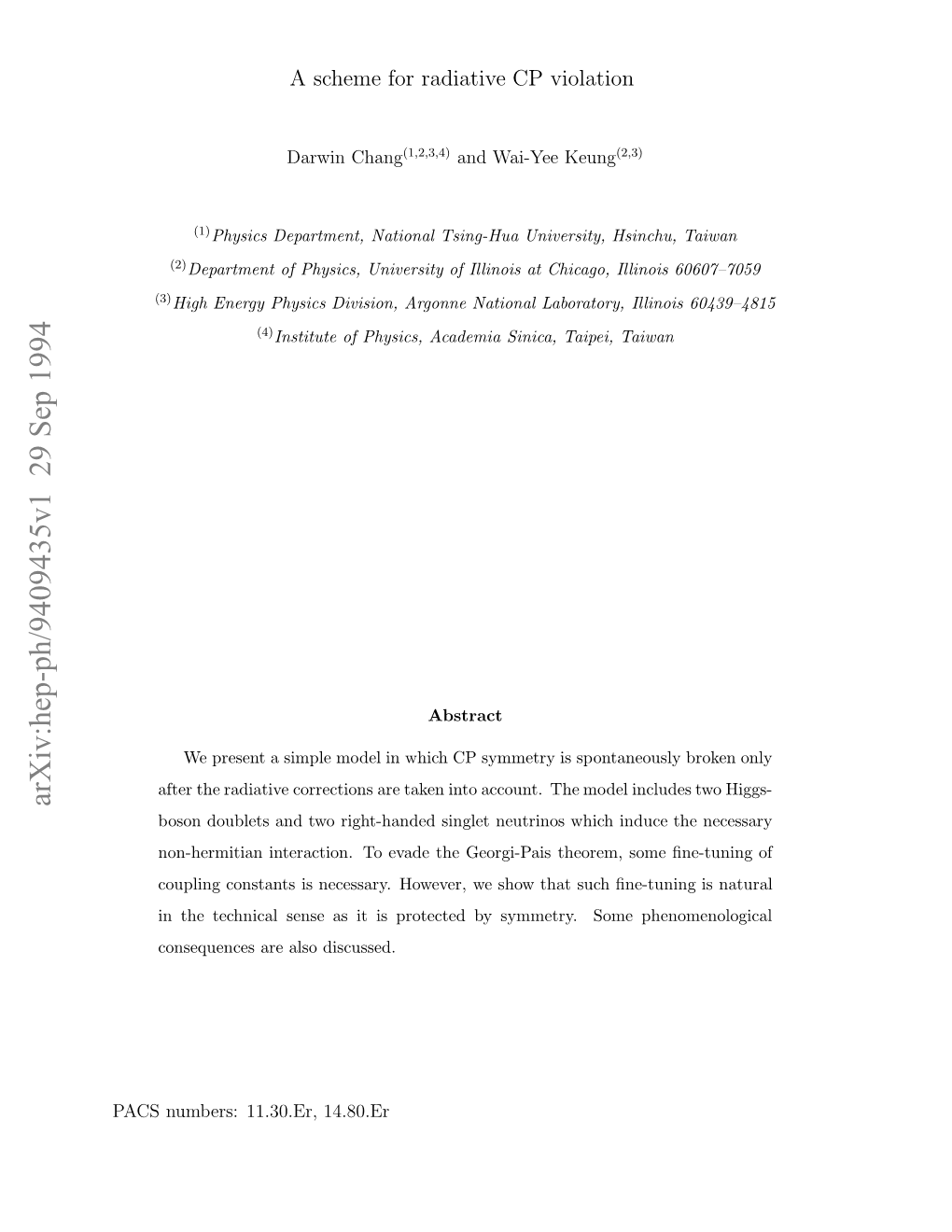 A Scheme for Radiative CP Violation