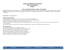 Englewood Public School District Physical Education Grade 7