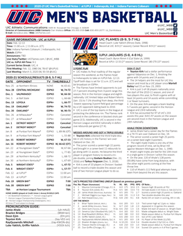 UIC FLAMES (8-9, 5-7 HL) Date: Feb