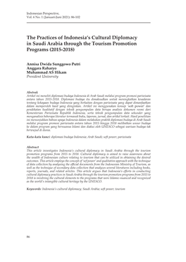 The Practices of Indonesia's Cultural Diplomacy in Saudi Arabia Through