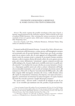 Le Storie Di Re Artù E Dei Suoi Cava- Lieri – Immettono Nella Letteratura E, Prima Ancora, Nell’Immaginario Europeo Un’Eccezionale Serie Di Racconti Fantastici