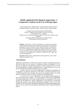 Mobile Application Development Approaches: a Comparative Analysis on the Use of Storage Space