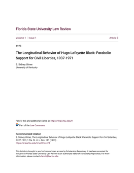 The Longitudinal Behavior of Hugo Lafayette Black: Parabolic Support for Civil Liberties, 1937-1971