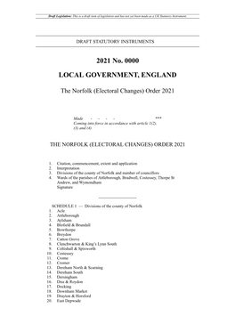 The Norfolk (Electoral Changes) Order 2021