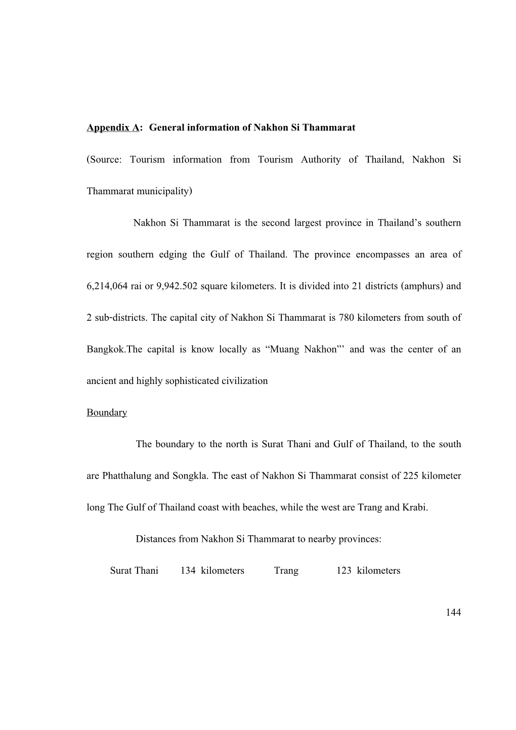 General Information of Nakhon Si Thammarat
