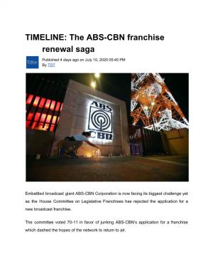 TIMELINE: the ABS-CBN Franchise Renewal Saga