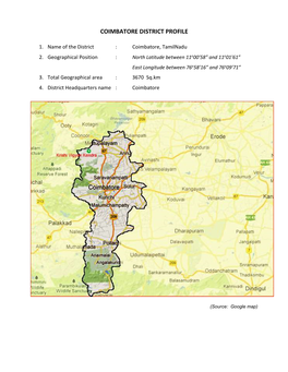 Coimbatore District Profile