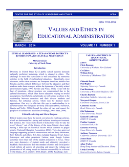 Values and Ethics in Educational Administration