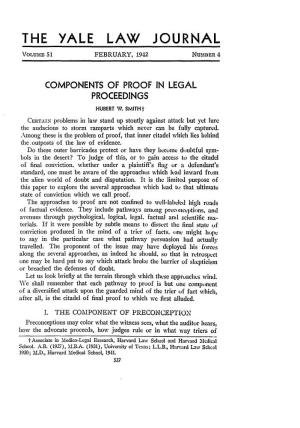 Components of Proof in Legal Proceedings Hubert W