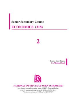 Senior Secondary Course ECONOMICS (318)