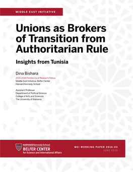 Unions As Brokers of Transition from Authoritarian Rule: Insights From