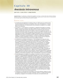 Capítulo 30 Anestesia Intravenosa