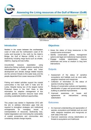 Assessing the Living Resources of the Gulf of Mannar (Gom)