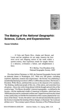 The Making of the National Geographic: Science, Culture, and Expansionism