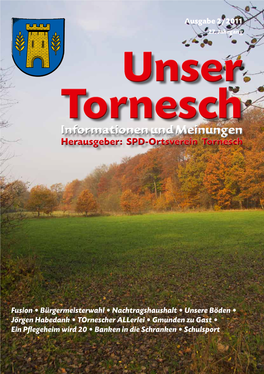 Unser Tornesch Informationen Und Meinungen Herausgeber: SPD-Ortsverein Tornesch