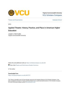 Applied Theatre: History, Practice, and Place in American Higher Education