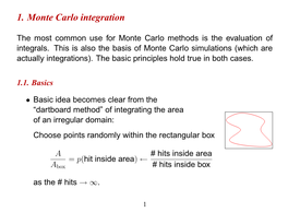 1. Monte Carlo Integration