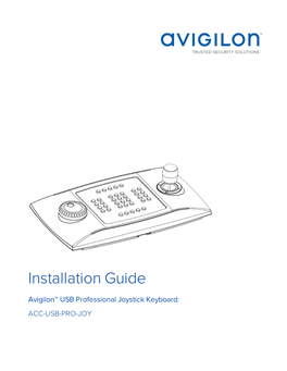 Avigilon-Acc-Usb-Pro-Joy-Install-Guide