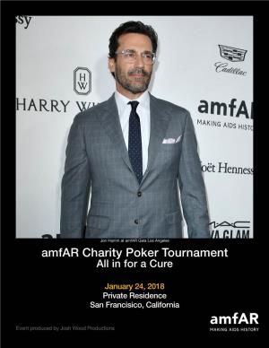 Amfar Charity Poker Tournament All in for a Cure