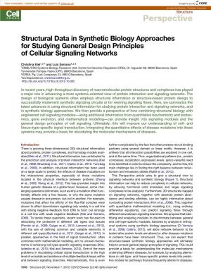 Structural Data in Synthetic Biology Approaches for Studying General Design Principles of Cellular Signaling Networks